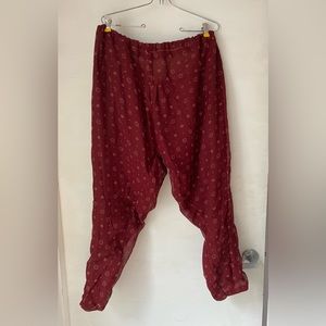 Harim Genie Pants - Burgundy Red - Shear Polyester with a Cotton Lining